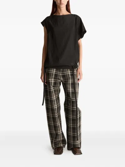 Lee Mathews Elliot Checked Wide-leg Trousers In Multi