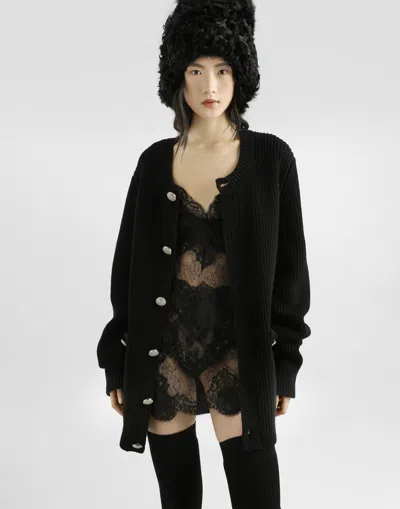 Dolce & Gabbana Virginwool Cardigan In Black