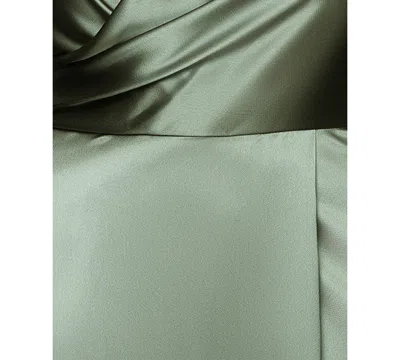 Xscape Plus Size Collared A-line Maxi Gown In Green