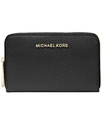 Michael Kors Jet Set Small Zip Around Card Case In Black