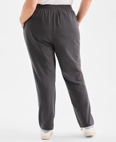 Style & Co Plus Size Knit Pull-on Pants, Exclusively At Macy's In Gray