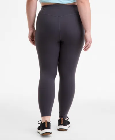 Id Ideology Plus Size Soft Flex High-rise Leggings, Macy's Exclusive In Gray