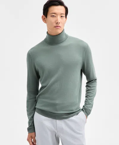 Alfani Men's Merino Wool-blend Turtleneck Sweater, Created For Macy's In Green