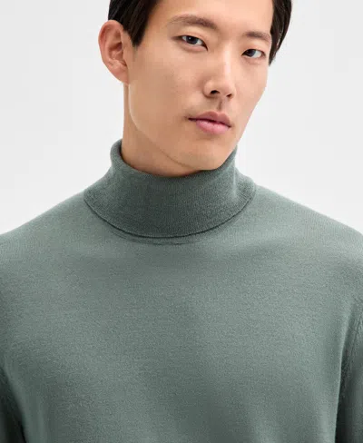 Alfani Men's Merino Wool-blend Turtleneck Sweater, Created For Macy's In Green