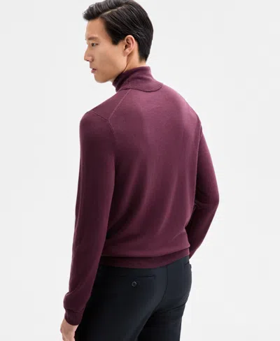 Alfani Men's Merino Wool-blend Turtleneck Sweater, Created For Macy's In Purple
