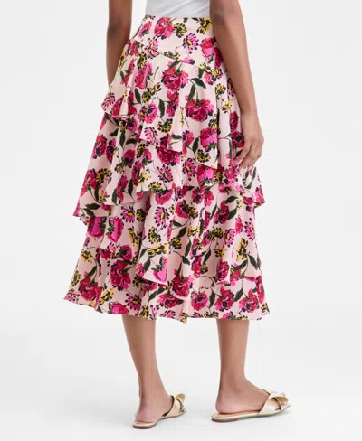 On 34th Women's Tiered Ruffle Midi Skirt, Macy's Exclusive In Pink