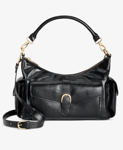 On 34th Jynna Medium Glaze Shoulder Bag, Exclusively At Macy's In Black