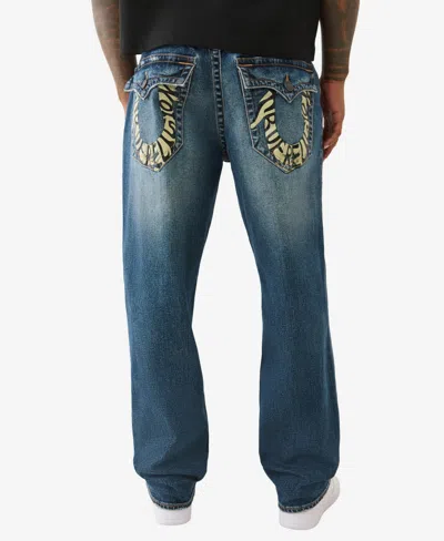 True Religion Men's Bobby Painted Flap Baggy Jeans In Blue