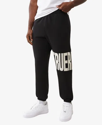 True Religion Men's Knit Logo Panel Jogger In Black