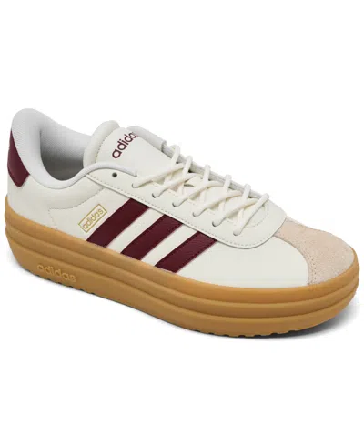 Adidas Originals Women's Vl Court Bold Sneaker In White/burg, Women's At Urban Outfitters In White