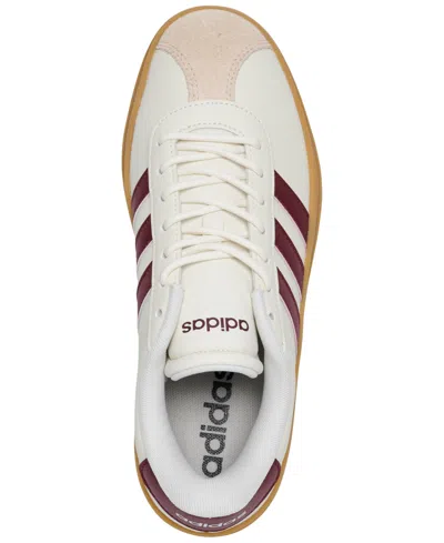 Adidas Originals Women's Vl Court Bold Sneaker In White/burg, Women's At Urban Outfitters In White