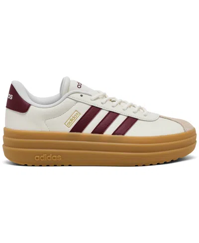 Adidas Originals Women's Vl Court Bold Sneaker In White/burg, Women's At Urban Outfitters In White