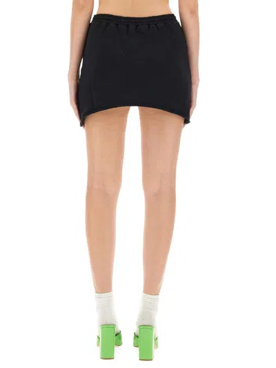 Barrow Drawstring-fastening Cotton Miniskirt In Black
