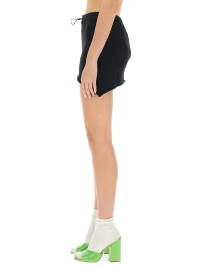 Barrow Drawstring-fastening Cotton Miniskirt In Black