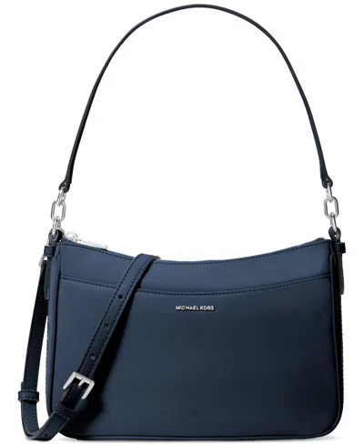 Michael Kors Michael  Jet Set Small Nylon Top Zip Pochette Crossbody In Blue