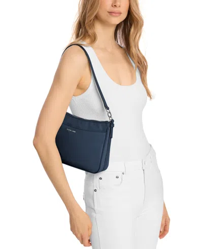 Michael Kors Michael  Jet Set Small Nylon Top Zip Pochette Crossbody In Blue