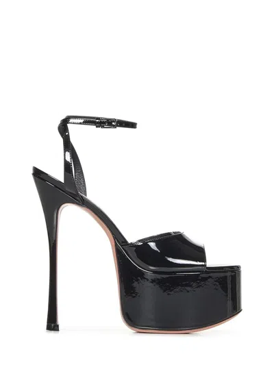 Amina Muaddi Aya 155 Patent Leather Platform Sandals In Black