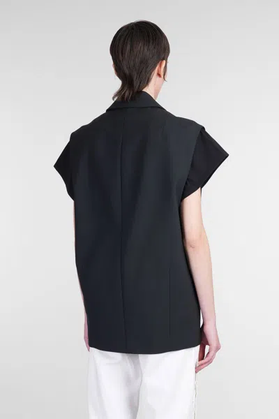 Iro Notched Lapels Wool Blend Jacket In Black