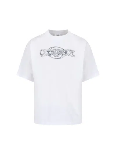 Casablanca Oversize Crew Neck T-shirt With Graphic Print In White