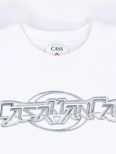 Casablanca Oversize Crew Neck T-shirt With Graphic Print In White
