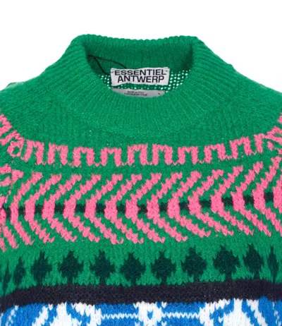 Essentiel Antwerp Irelando Green Crewneck Sweater In Green