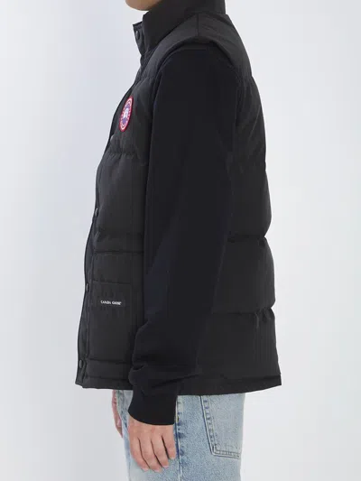Canada Goose Charcoal Polyester Blend Freestyle Sleeveless Down Jacket In Black