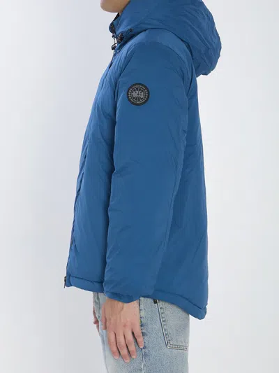 Canada Goose Down Jacket With Hood And Pockets In Blue