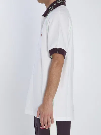 Casablanca Oversized Polo Shirt Featuring Pointed Collar In White