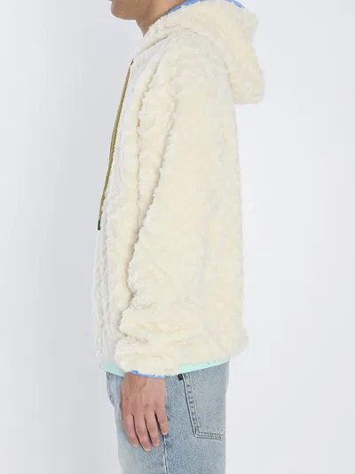 Casablanca Men Beige Jacket With All-over Monogram And Fixed Hood In Fabric Man In Neutral