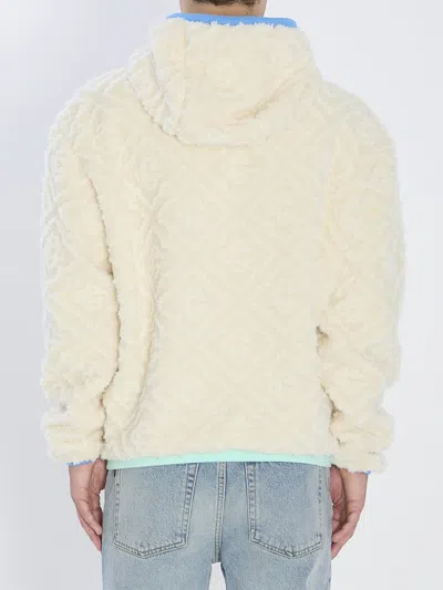 Casablanca Men Beige Jacket With All-over Monogram And Fixed Hood In Fabric Man In Neutral