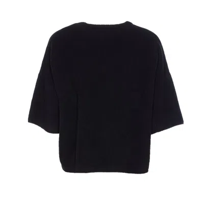 Filippa K Soft Texture Crewneck Short Sleeve Top In Black
