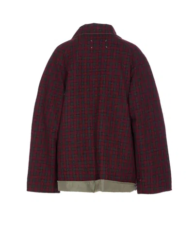 Maison Margiela Checkered Pattern Long Sleeve Jacket In Brown