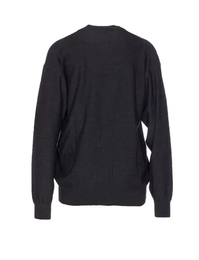 Lemaire Women Cardigan With Melange Effect In Black