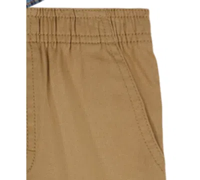 Calvin Klein Boys 2t-7 2-piece Printed Denim Shirt And Twill Pants Set In Blue