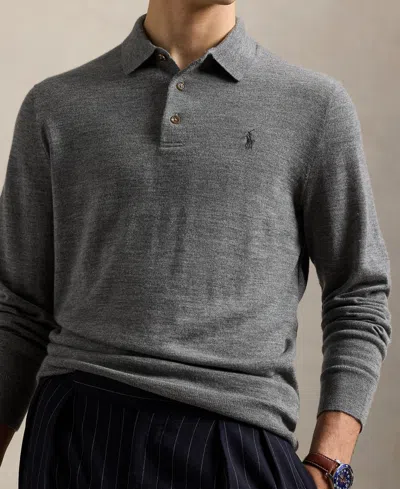 Polo Ralph Lauren Long-sleeve Polo Shirt In Gray