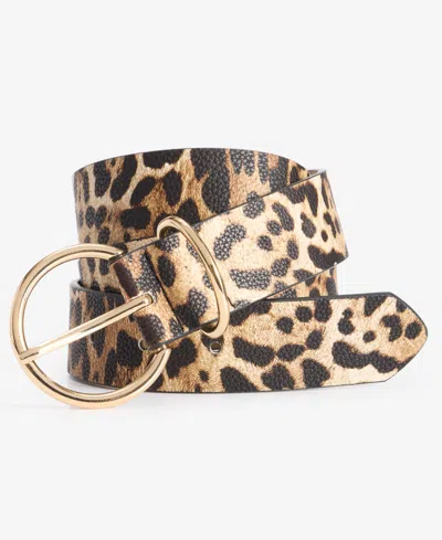 On 34th Leopard-print Drop Loop Belt, Macy's Exclusive In Brown