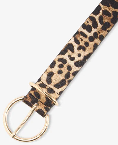 On 34th Leopard-print Drop Loop Belt, Macy's Exclusive In Brown