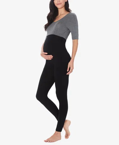 Cuddl Duds Stretch Maternity Leggings In Black