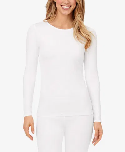 Cuddl Duds Petite Climatesmart Crewneck Top In White