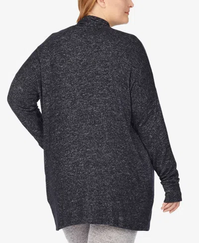 Cuddl Duds Plus Size Soft Knit Wrap In Black