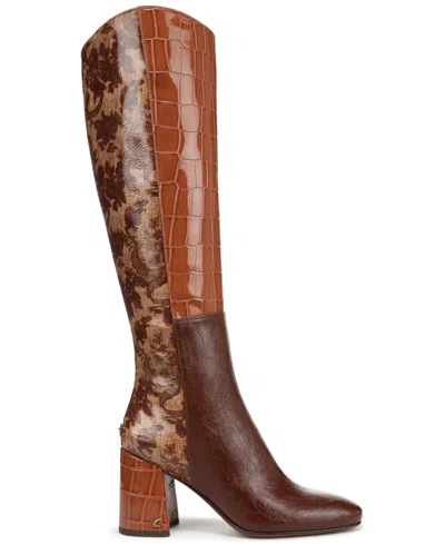 Circus Ny By Sam Edelman Women's Billie Wide-calf Knee-high Block-heel Dress Boots In Brown