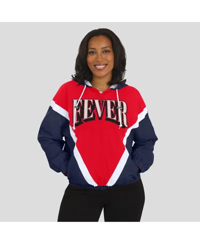 Wear By Erin Andrews Women's Blue/red Indiana Fever Color Block Full-zip Windbreaker Jacket In Blue