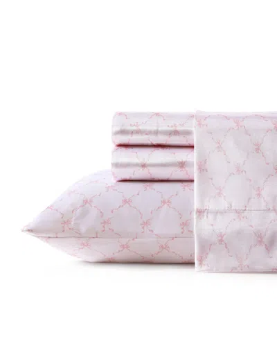 Laura Ashley Printed Satin 4-pc. Sheet Set, Queen In Pink