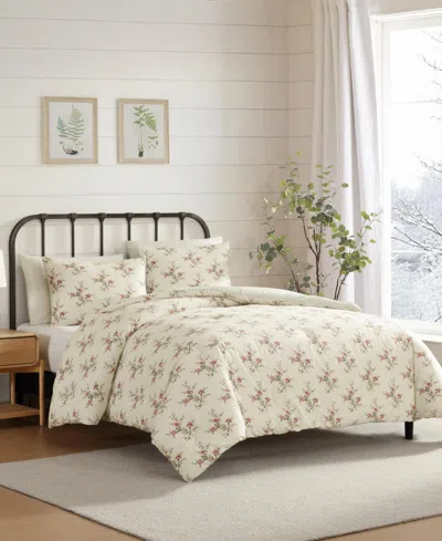 Laura Ashley Jessika Printed Flannel 2-pc. Comforter Set, Twin In Neutral