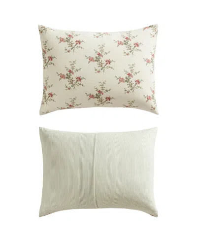 Laura Ashley Jessika Printed Flannel 2-pc. Comforter Set, Twin In Neutral