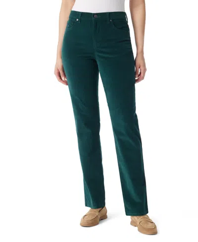 Gloria Vanderbilt Women's Amanda Cord Casual Pants, In Regular & Short In Green