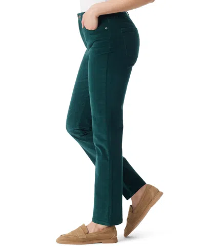 Gloria Vanderbilt Women's Amanda Cord Casual Pants, In Regular & Short In Green