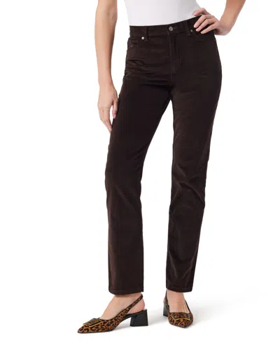 Gloria Vanderbilt Women's Amanda Cord Casual Pants, In Regular & Short In Brown