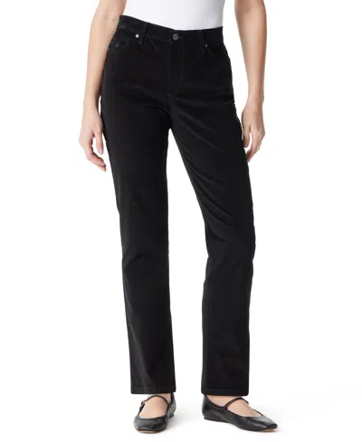 Gloria Vanderbilt Women's Amanda Cord Casual Pants, In Regular & Short In Black