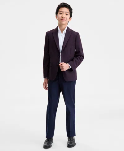 Michael Kors Boys 8-20 Plain Plaid Jacket In Brown